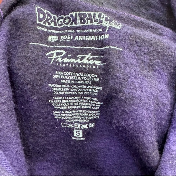 Primitive x Dragon Ball Super Beerus Purple Wash Hoodie adult Small - Picture 6 of 6